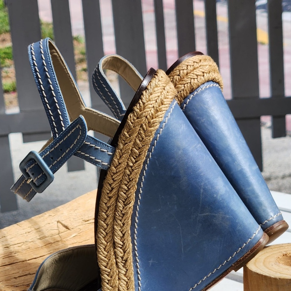 Authentic Christian Louboutin leather wedges